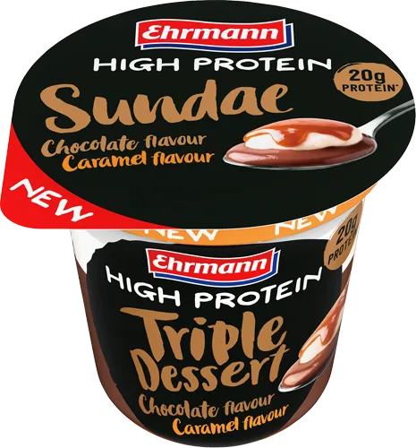 High Protein Sundae Triple Dessert Chocolate Caramelo, Ehrmann, 200 g