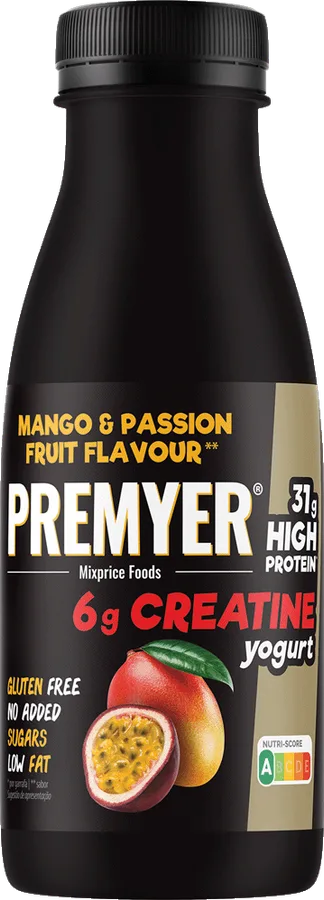 Iogurte Líquido Magro Manga-Maracujá Proteico com Creatina, PREMYER, 500 ml