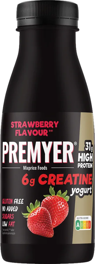 Iogurte Líquido Magro Morango Proteico com Creatina, PREMYER, 500 ml
