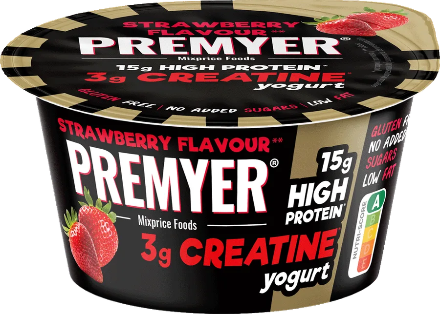 Iogurte Magro Proteico Morango com Creatina, PREMYER, 500 ml