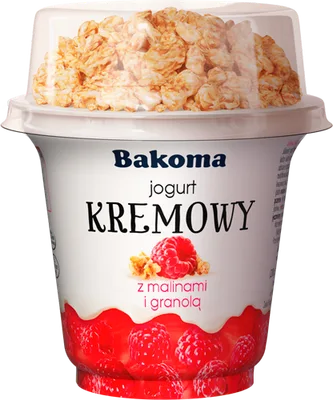 Kremowy Duo Framboesa com Granola