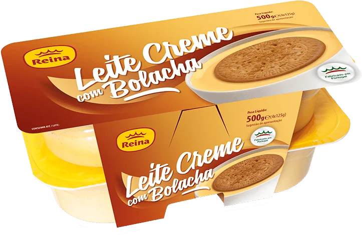 Leite Creme Com Bolacha, Reina, 500 g (4 × 125 g)