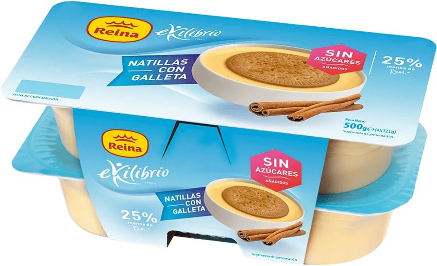 Natillas Bolacha Ekilibrio, Reina, 500 g (4 × 125 g)